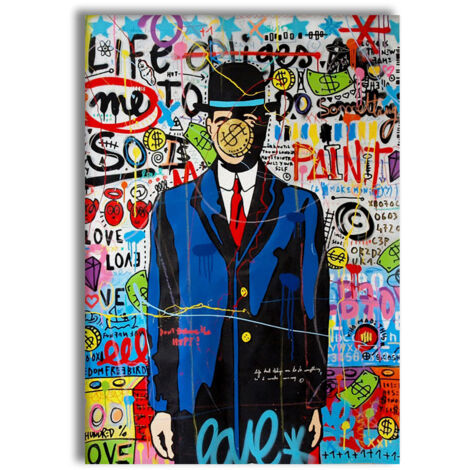 Paint -  Quadro Canvas Contemporaneo su telaio in legno - Misura: 70x100 cm