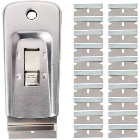 Paint Scraper, Retractable Razor Window Film Tool, Mini Stainless Steel Scraper with 20 Blades for Removing Tape, Stickers, Adhesives and More 1pc Paint Scraper