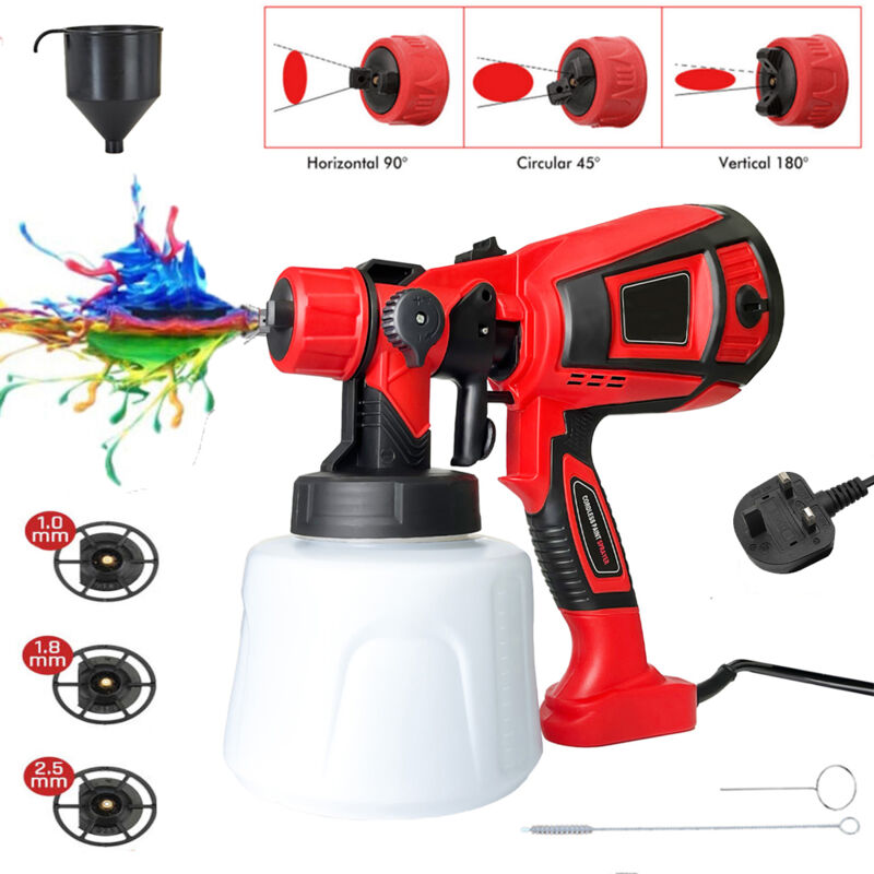 Teetok - Paint Sprayer,1200ML Air Paint guns,HVLP spray gun with cleaning and blowing joints, 3 nozzles and 3 patterns, easy to clean, suitable for