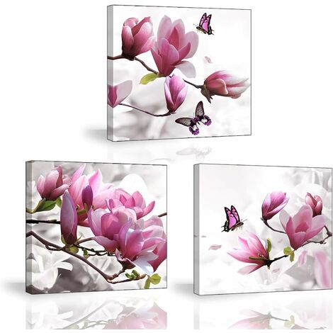 Painting Impression sur Toile, Tableau de élégant Fleurs Orchidée, Tableau Moderne Tendue sur Châssis en Bois Prêt Suspendu Parfait pour Déco d'art Murale en Salle de Bain Cadeau Noël Nouvel an