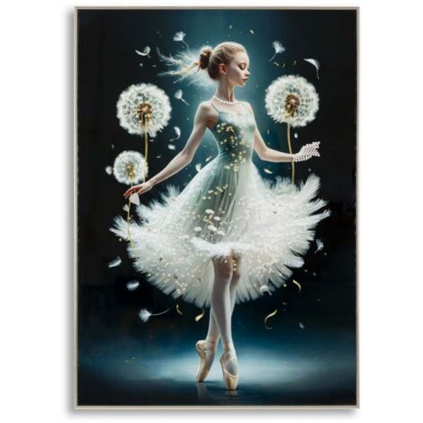 PAINTING ON CANVAS DANCING LACQUERED WITH FRAME -A- CM 72X4X102