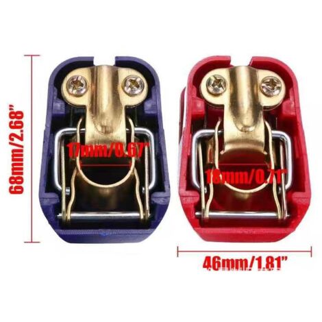 paio di terminali per batteria auto, terminali per batteria a sgancio rapido, connettori a sgancio rapido da 12 V, morsetti per batteria auto per auto, barche e camion, rosso e blu