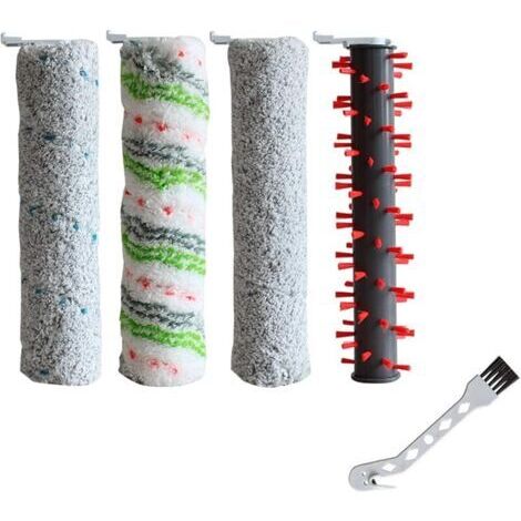 Pair 1 Brosse Principale Polyvalente + 1 Brosse à Rouleau pour Animaux de Compagnie + 1 Brosse à Tapis + 1 Brosse de Sol pour Bissell CrossWave Cordless Max série 2554 2590 2593 2596 (avec 1 Outil)