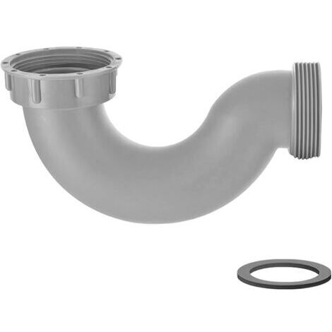 Pair 1 Pièce Siphon D'évier, Forme de U, Filetage Interne 56 mm, Filetage Externe 58 mm, Tuyau D'évier pour Évier de Cuisine et de Salle de Bain