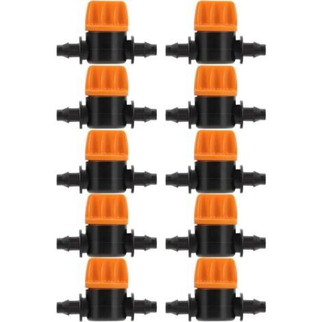 Pair 10 Pièces Vanne de Commutation D'irrigation Goutte à Goutte 4/7 Connecteur de Tube D'irrigation Connecteurs de Tuyau Vanne Barbelée Convient pour Jardin Agricole