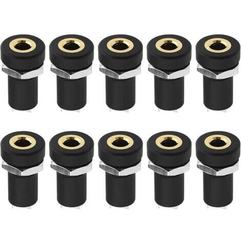 Pair 10pcs 3,5mm Femelle Mono Montage sur Panneau Jack avec Écrous 3,5mm Mono Jacks Montage sur Panneau Connecteurs à Souder Accessoires pour Lecteurs CD Ordinateurs Portables Numériques DVD