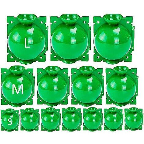 Pair - 14 Pièces Boîte d'Enracinement de Plante Balle de Propagation, Boîte de Greffage Boîte Boule de Propagation Haute Pression Dispositif D'enracinement des Plantes (L+M+S, Vert)