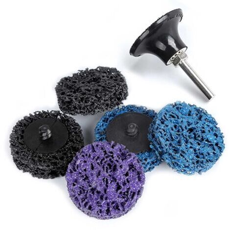 Pair - 15 disques abrasifs Roloc de 2\" pour l'élimination de la rouille, 3 grains grossiers à fins pour le meulage de l'acier, 2 porte-disques à changement rapide avec poignée de 1/4\"