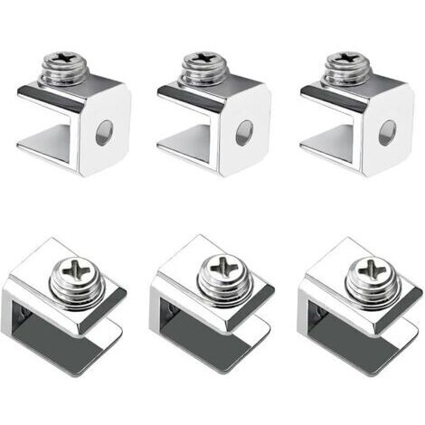Pair 16 Pièces Pince à Verre, Support de Verre Réglable, Pince Support en Alliage de Zinc, Pince de Fixation pour Verre de 3-8mm D'épaisseur, Avec Vis