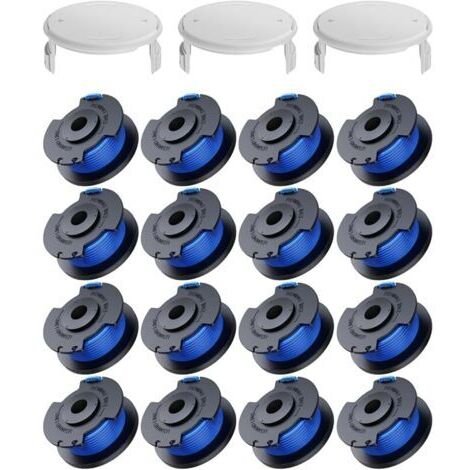 Pair 19 Pack Bobine Fil Coupe Bordure remplacements pour Ryobi One + AC14RL3A 18v 24v 40v Coupe Bordures, Bobine Ø 1,6mm, Longueur 3,3m (16 Fil Coupe Bordure,3 Couvercle)