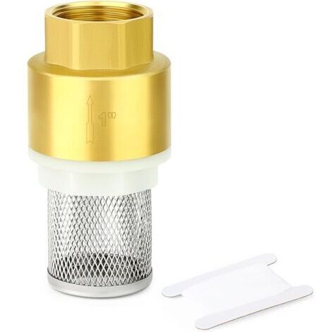 Pair 1pièces Valve de pied en laiton avec filtre 1\" clapets de non-retour de filetage femelle, pour pompe à eau, Irrigation, système de tuyauterie industrielle