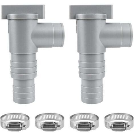 Pair 2 Pcs vanne d'arrêt Piscine 32mm Vanne d'entretien pour Piscine avec 4 Colliers de Serrage Accessoires d'entretien pour Piscine Hors Sol