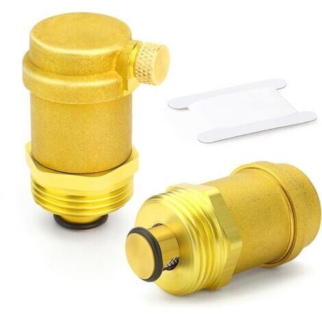 Pair 2 pièces de soupape de purge d'air automatique en laiton, soupape de purge d'air 3/4\" BSP Purge d'air dans le système de chauffage pour chauffe-eau solaire et système CVC