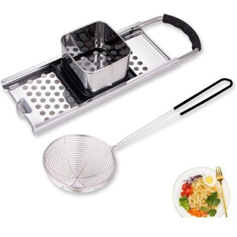 Pair 2 Pièces Râpe à Spaetzle en Inox, Machine à Spaetzle, Presse à Spaetzle, Raboteuse à Spätzle, Trancheuse à Spaetzle en Acier Inoxydable avec Glissière à Pâte, pour Spaghetti, des Boulettes, des P