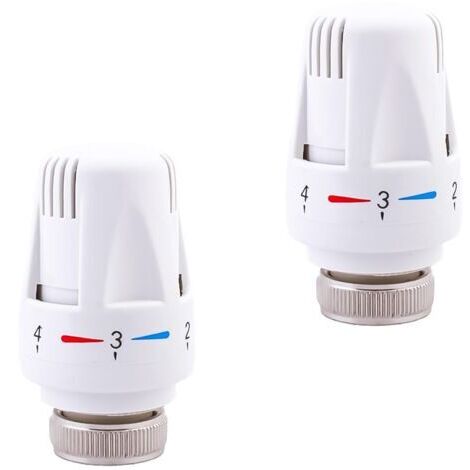 Pair - 2 Têtes Thermostatiques, Thermostatiques M30 x 1,5 Position Zéro Vanne de Radiateur Vanne Thermostatique de Réglage Thermostat de Radiateur