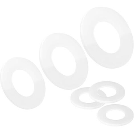 Pair 20 Pièces Rondelles Nylon Blanc, M6x12mm Rondelle Plastique, Plat Rondelle, Rondelles Entretoises Rondes