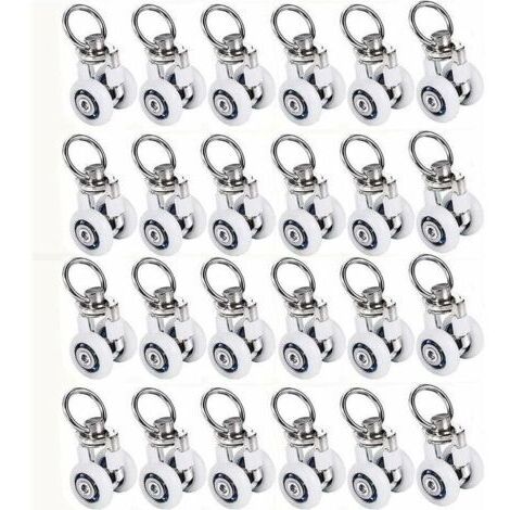 Pair 20pcs 38x20mm Rouleaux de Rail de rideau, Poulie Silencieuse,pour Accessoires Rideaux Dans Salles de Bains,Chambres