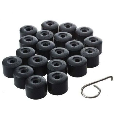 pair 20pcs pour VW Golf - Cache Boulon Jantes Voiture Ecrou de Roue Bouchon Noir