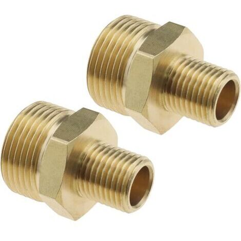 Pair 2pcs Adaptateur de Nettoyeur Haute Pression M22x1,5 Filetage Mâle Vers G1/4 Pouces Bouchon de Mamelon Mâle Raccord en Laiton Réducteur Tuyau Raccord Adaptateur Connecteur