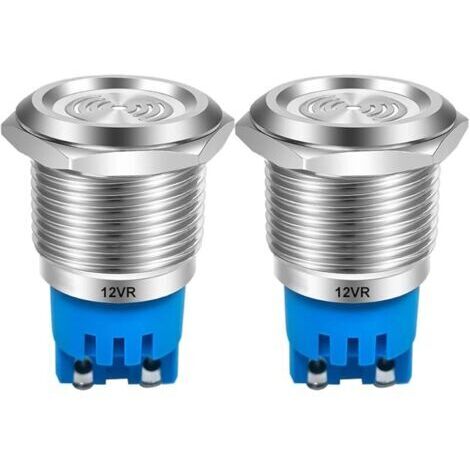 Pair 2pcs DC 12V 19mm Alarme Buzzer avec Lampe Flash 90dB Indicateur Flash Buzzer, pour Panneau de Commande Électrique, Projet DIY (LED Rouge)