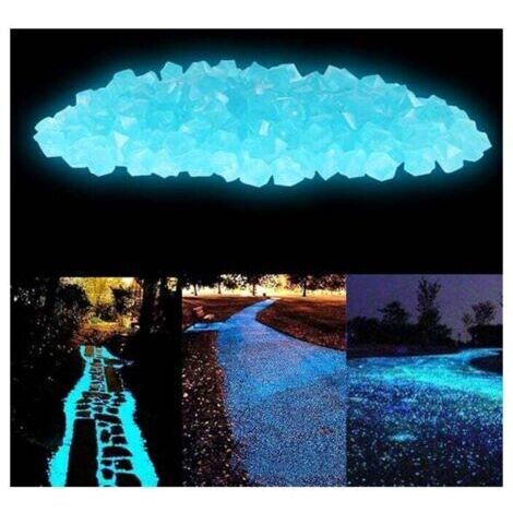 Pair 300PCS Pierre Lumineuse,Cailloux Lisses de résine,Pierre Lumineuse Exterieur Décoratives pour Aquariums/Jardin/Allées/Routes (Lac Bleu)