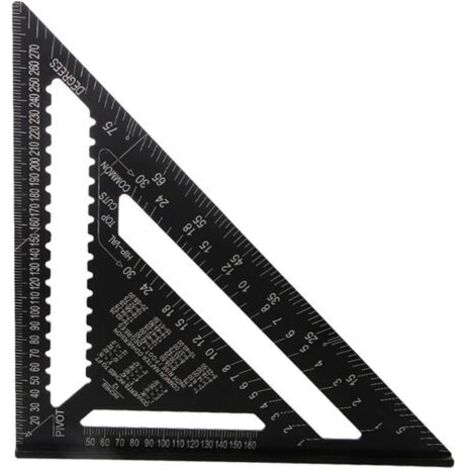 Pair - 30cm Rapporteur Triangle, Règle Triangulaire, Équerre Charpentier Triangle Metrique Professionnel Menuiserie Règle d'Angle