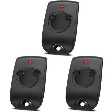 Pair 3PCS Télécommande Portail Remplacement pour SOM-1841026,Télécommande Bip Portail avec Rolling CodeTélécommande 2 Canaux 433,42MHz,Télécommande Bip Portail,Noir (Piles Supplémentaires Incluses)