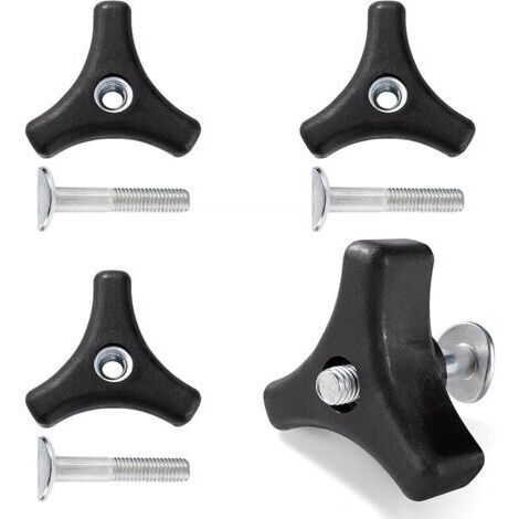 Pair 4 Ensembles Bouton de Poignée de Tondeuse à Gazon Écrou Boulon, Poignée Triangulaire de Fixation pour Tondeuse à Gazon, Outils de Jardinage