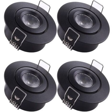 Pair - 4 Mini Spot Encastrable LED Plafond Spot encastré Lampe 1W Blanc Chaud 3000K pour Vitrine,Plafond,Cuisine,Placard,DIY éclairage etc