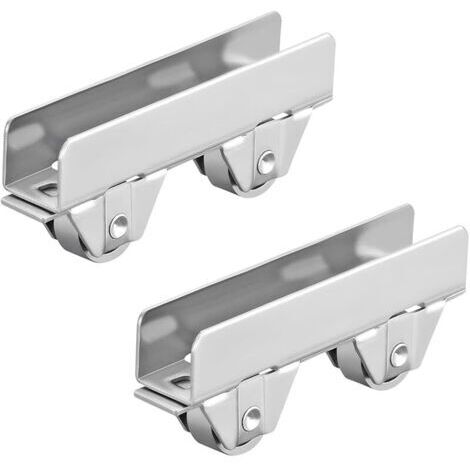 Pair 4 Pièces Poulie de Porte Coulissante à Fente, Glissez Sans Effort, pour Porte Coulissante en Verre d'une Épaisseur de 8 mm
