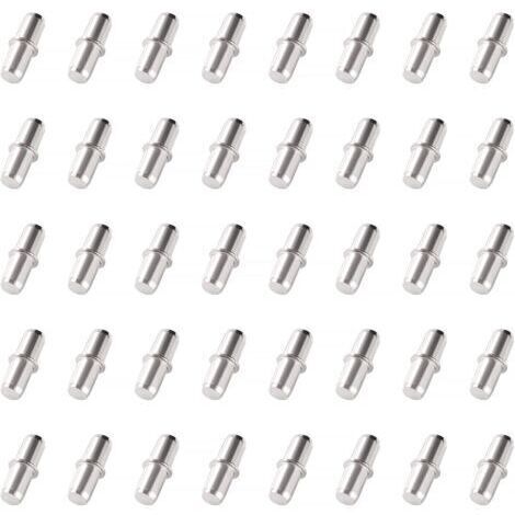 Pair 40 clous et supports d'étagères de 20 x 6 mm, adaptés aux armoires de cuisine et aux bibliothèques.