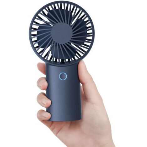 Pair - 4000mAh Ventilateur à main, Mini Ventilateur Portatif, Petit Ventilateur Rechargeable USB ventilateur personnel à piles avec 3 vitesses-bleu