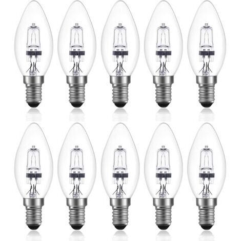 Pair - 42W E14 C35 Dimmable ampoule halogène AC 220-240V Blanc Chaud 2700K e14 transparante ampoule halogene bougie (10pcs)