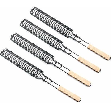 Pair - 49 cm de longs paniers, à griller en acier inoxydable pour barbecue, paniers à hot-dog ensemble de paniers, à griller paniers(4pcs)