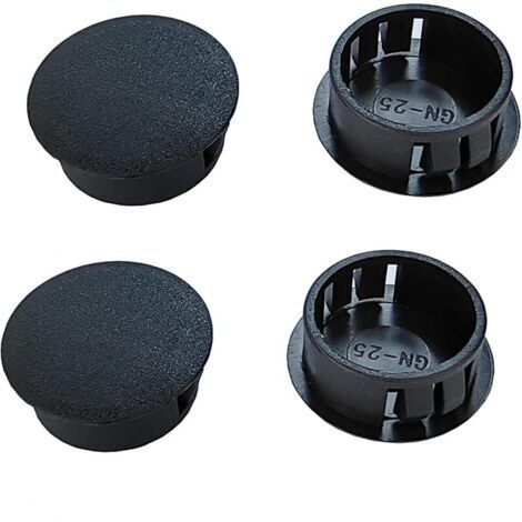 Pair 5 Pièces 45mm Bouchons en Plastique Rond, Cache Trou Meuble, Cache Trou Plastique, Noir, Bouchon de Trou de Percage pour Verrouillage Trou Meubles