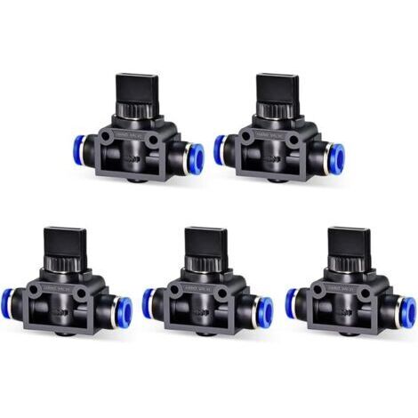 Pair 5pcs 8mm manchon de carte diamètre extérieur Push air Control robinet à boisseau sphérique raccord de vanne pneumatique