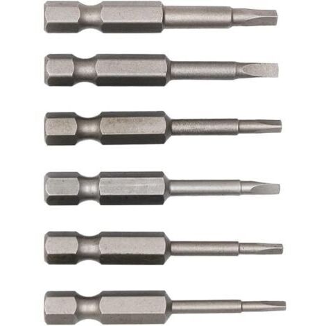 Pair 6 embouts de tournevis de 50 mm avec tige hexagonale de 1/4 pouce, tête magnétique triangle, degré d'impact, en acier S2, traités thermiquement, TA1.8, TA2.0, TA2.3, TA2.5, TA2.7,