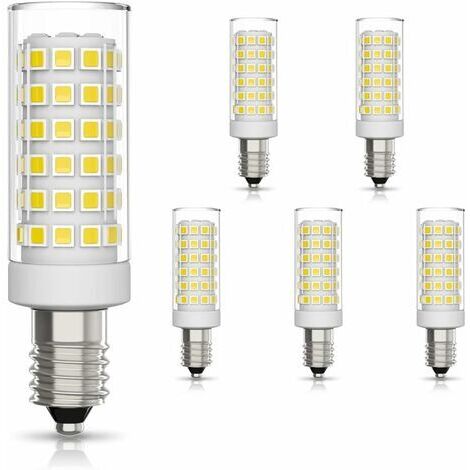 Pair - 6 Pack E14 LED Ampoule 9W Équivalent Halogène 75W, Blanc Froid 6000K Non-Dimmable 360°Angle Faisceau pour Hotte Aspirante Lampe de Chevet Cuisine
