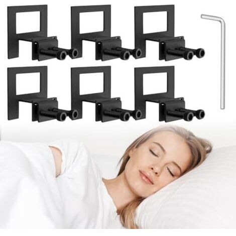 Pair 6 Pièces Arret Matelas, Antidérapant Cale Matelas, Réglables Joints de Matelas en Métal, avec 1 Clé, Installation Facile, pour Cadre de Lit Antidérapant