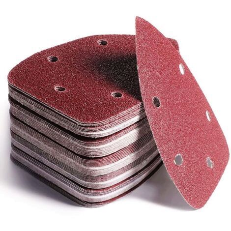Pair - 60 Pièces Feuilles Abrasives De Détail De Souris, 5 Trous Patin De Ponceuse Auto-agrippante Assortiment De Grains 40/60/ 80/120/ 180/240 Papier Abrasif Souris Pour Ponceuse (14cm x 9cm)