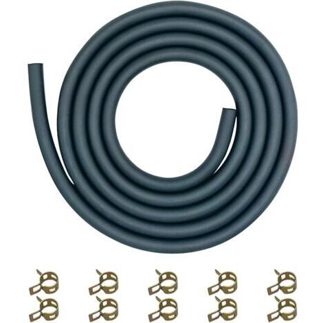 Pair 6mm Durite Essence 1/4\" avec 10 Colliers pour Briggs & Stratton MTD Troy Bilt Cub Cadet Toro Tecumseh  Tuyau Carburant 2m Résistant Huile & Froid