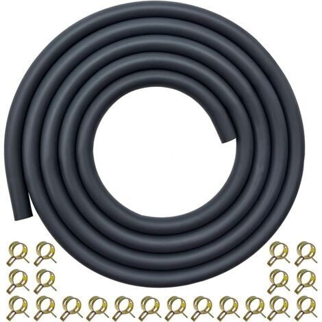 Pair Ø6mm Tuyau de carburant 1/4\" Tuyau D'essence 2,4M pour moteurs et générateurs de sports motorisés pour Kawasaki Kohler Briggs Petit gaz Diesel Powersportsavec 20 Pièces Colliers de Serrage