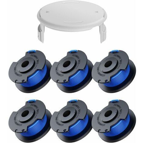 Pair - 7 Pack Bobine Fil Coupe Bordure remplacements pour Ryobi One + AC14RL Coupe Bordures(6 Bobine Fil Coupe Bordure,1 Couvercle)