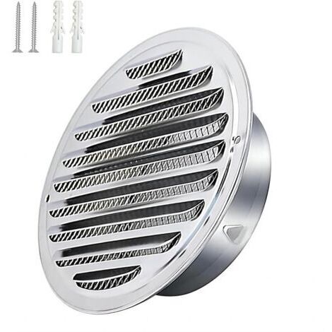 Pair Acier Inoxydable Rond Grille de Ventilation de Tuyau D'échappement 180mm, Capot de Sortie D'air, Grille D'évacuation D'air Ronde, Hotte de Désenfumage Avec Moustiquaire