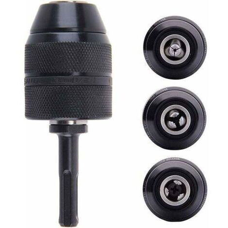 Pair Adaptateur SDS Plus 2-13 mm, mandrin de perçage sans clé professionnel à verrouillage rapide, perceuse sans clé professionnelle 1/2-20 UNF avec adaptateur SDS