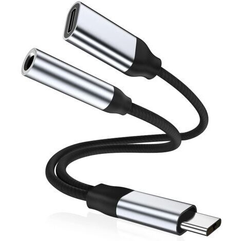Pair - Adaptateur USB C vers Jack 3.5mm 2 en 1 – Charge et audio simultanés – DAC haute fidélité 24 bits/96 kHz – Compatible Samsung, Google, Huawei