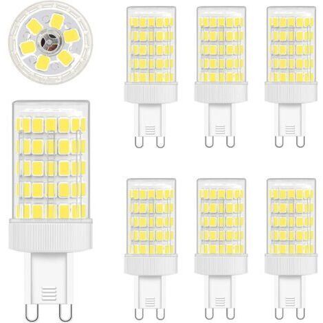 Pair - Ampoule G9 LED Blanc Froid, 10W LED G9 6000K Equivalence Incandescence 80W Lumière 900LM Lampe G9 LED AC 220V Lumineux 360º Large Angle de Faisceau 862835 SMD Non Dimmable Lot de 6