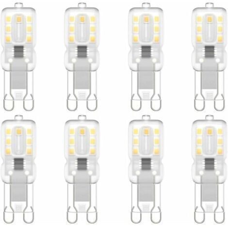 Pair - Ampoule LED G9, G9 LED 220V Blanc Naturel 3000K 3W Equivalent à Halogène 30W Halogène Lumière 8-Pack