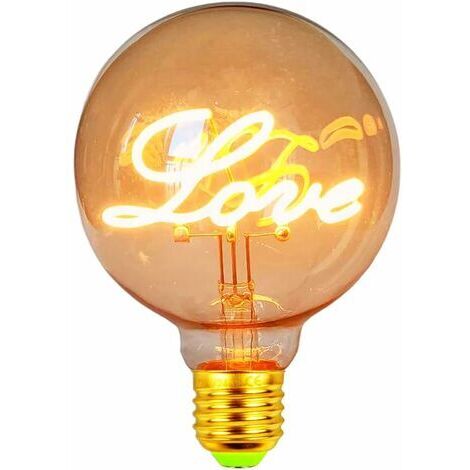 Pair - Ampoule Led G95 4W Dimmable 2000Kelvin 220-240V Love Edison Ampoule Décorative E27