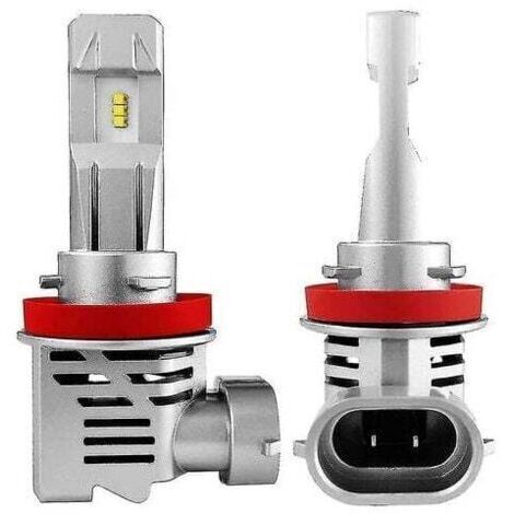 Pair Ampoules de phares LED H11 H8 H9 H16, 12 000 lm, 6 500 K, blanc froid, 2 pièces